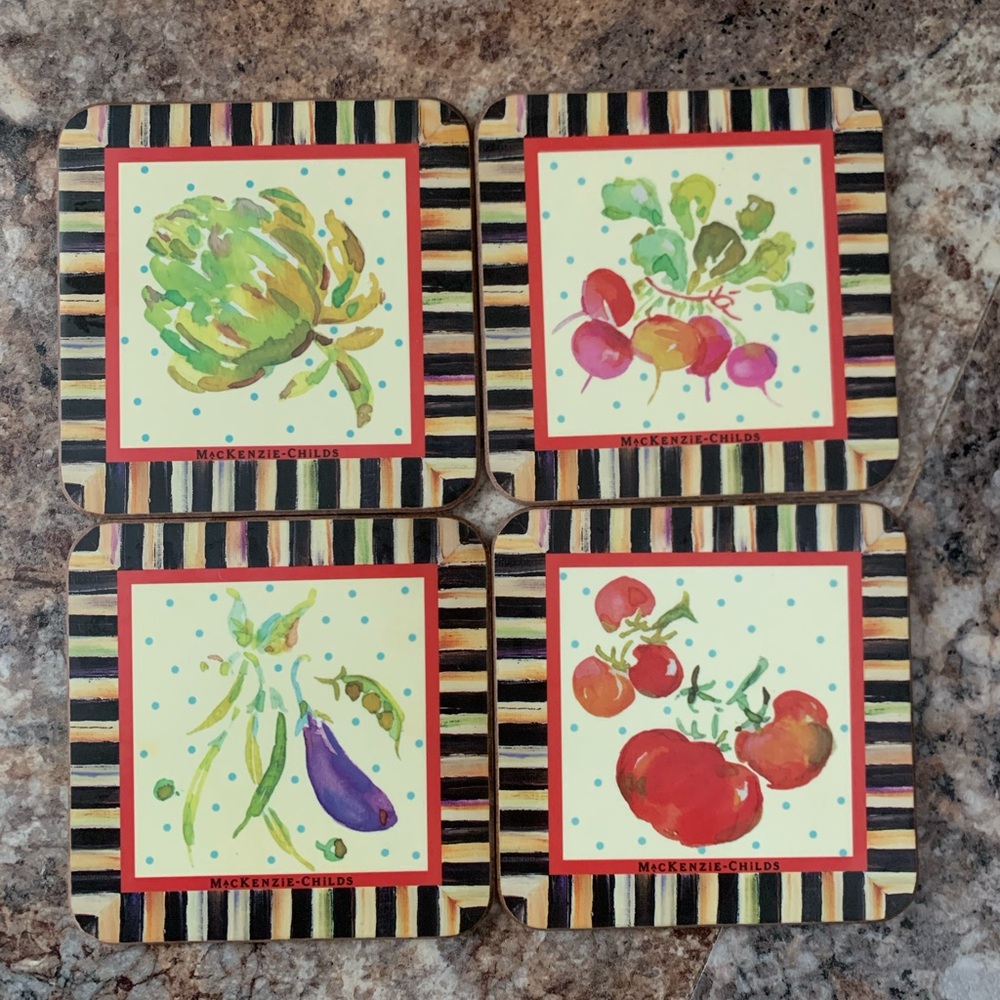 MacKenzie-Childs Striped Vegetable Coasters